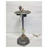 1940's Art Deco Smoking Stand with Slag Glass