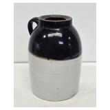 Brown & White Stoneware Wax Seal Jar with Handle