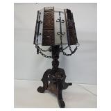 Large Gothic Carved Wooden Table Lamp