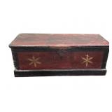 1856 Lift Top Blanket Chest with Red Paint