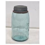 Mason's Patent 1858 1 Quart Blue Fruit Jar