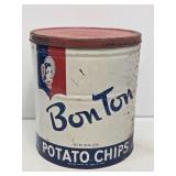 Bon Ton Potato Chips Metal Advertising Tin