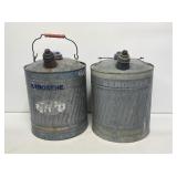 (2) 5 Gallon Galvanized Metal Kerosene Cans