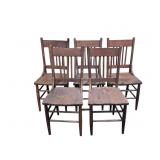 5 Matching Oak Dining Chairs