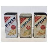 3 Premium Saltine Cracker Tins