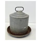 Primitive Metal Chicken Water