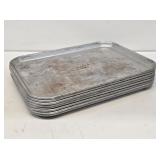 8 Vintage Aluminum Lunch Trays