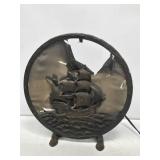 1920's Cast Iron Ship Lighted Silhouette