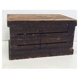 Blue Brand Wooden Advertising Crate