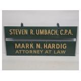 Early Hand Painted Wooden Attorney Sign