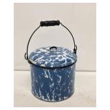 Early Blue & White Swirl Granite Berry Bucket