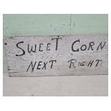 Hand Painted Wooden Sweet Corn Sign