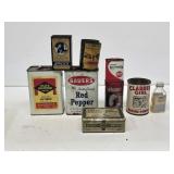 Assorted Advertising Spice Tins