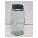 Mason's Patent 1858 1 Quart Blue Fruit Jar