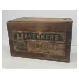 Havenner's Biscuits Wooden Box with Paper Label