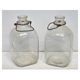 2 Glass 1 Gallon Milk Bottles