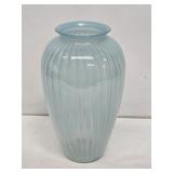 Vintage Anchor Hocking Ribbed Blue Glass Vase