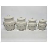 Longaberger Pottery 4 Piece Canister Set
