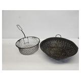 2 Primitive Antique Strainers