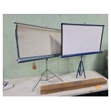 2 Vintage Folding Projector Screens