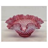 Fenton Cranberry Opalescent Hobnail Bowl