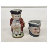 2 Miniature Toby Mugs