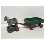 Handmade Wooden Horse & Wagon