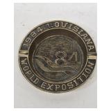 1984 Louisiana Exposition Brass Ashtray
