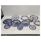Blue and White China Plates & Bowls