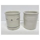2 Longaberger Pottery Kitchen Utensil Crocks