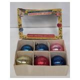 Vintage Glass Christmas Ornaments with Box