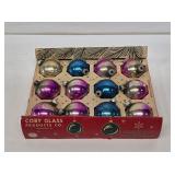 Vintage Glass Christmas Ornaments with Box