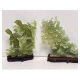 2 Oriental Jade Statues