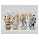 (8) 1976 Pepsi "Warner Bros" Souvenir Glasses