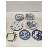 Blue & White China Plates & Bowls