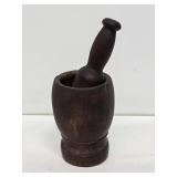 Primitive Wooden Mortar and Pestle