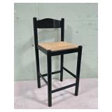 Wooden Bar Stool with Woven Seat