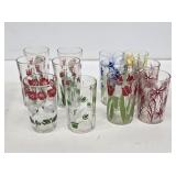 Mid-Century Decorated Juice Glasses