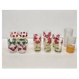 Vintage Decorated Glass Tumblers