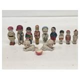 11 Early Miniature Bisque Dolls
