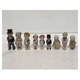 9 Early Miniature Bisque Dolls