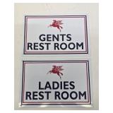 Mobil Ladies & Gents Restroom Signs