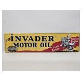 Invader Motor Oil Embossed Metal Sign