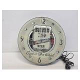 Silver Top Beer Light-Up Pam Clock for Parts