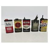 5 Metal 1/2 Pint Advertising Cans