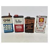 4 Metal 1/2 Pint Advertising Cans