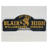 Blair High School Jay Bees License Plate Topper