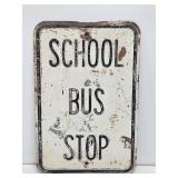 School Bus Stop Embossed Steel Street Sign