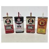 4 Metal Handy Oiler Cans