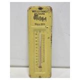 Wells Fargo Bank Metal Advertising Thermometer